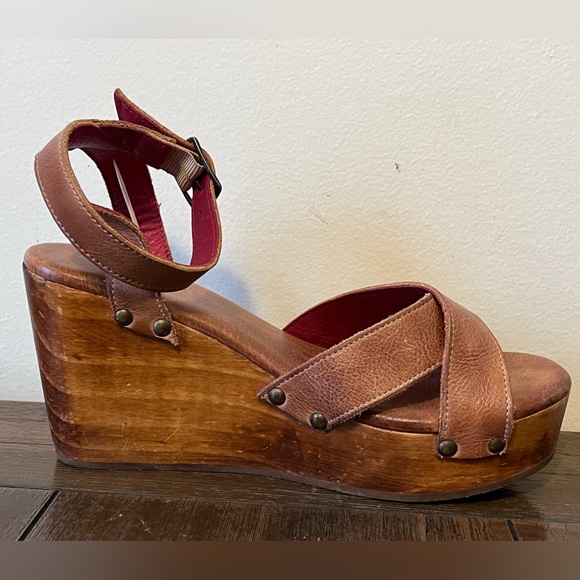 Bed Stu Grettell Wooden Wedge Sandals Womens size 9 - Picture 4 of 8